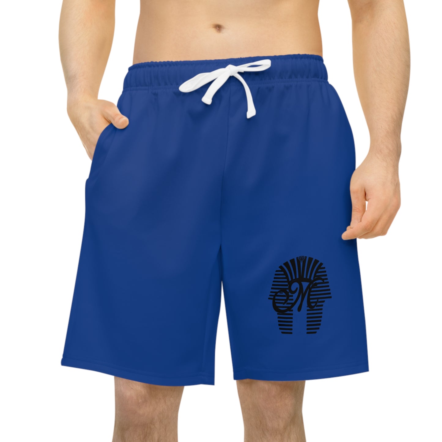 Stylish Athletic Long Shorts with Egyptian Design