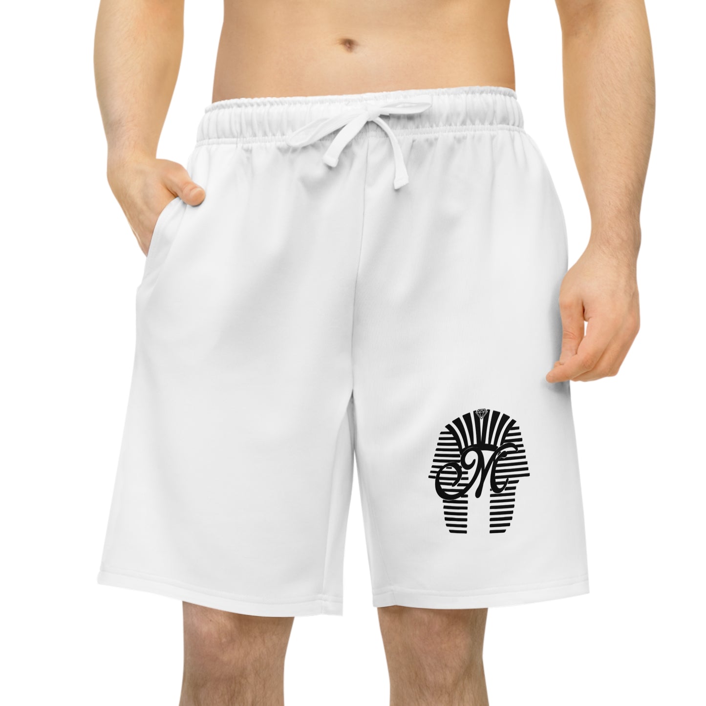 Stylish Athletic Long Shorts with Egyptian Design