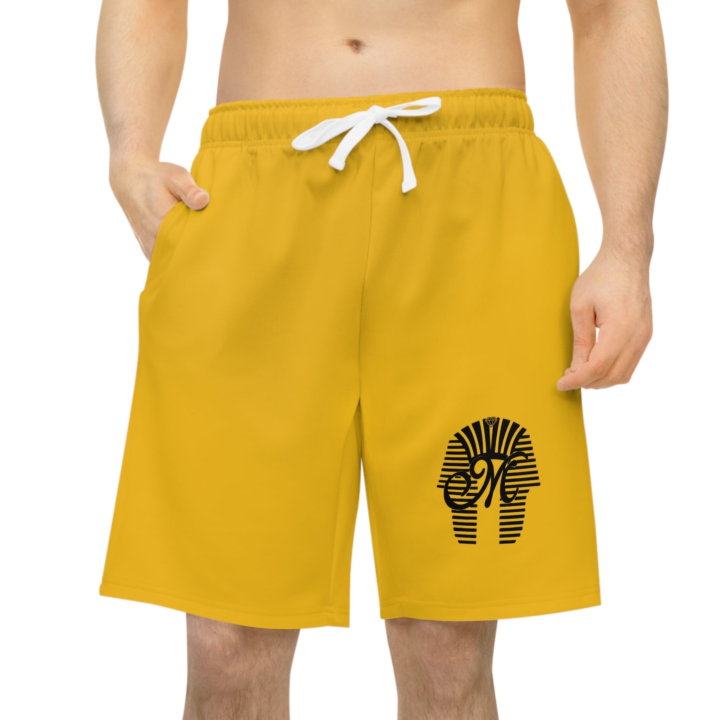 Stylish Athletic Long Shorts with Egyptian Design