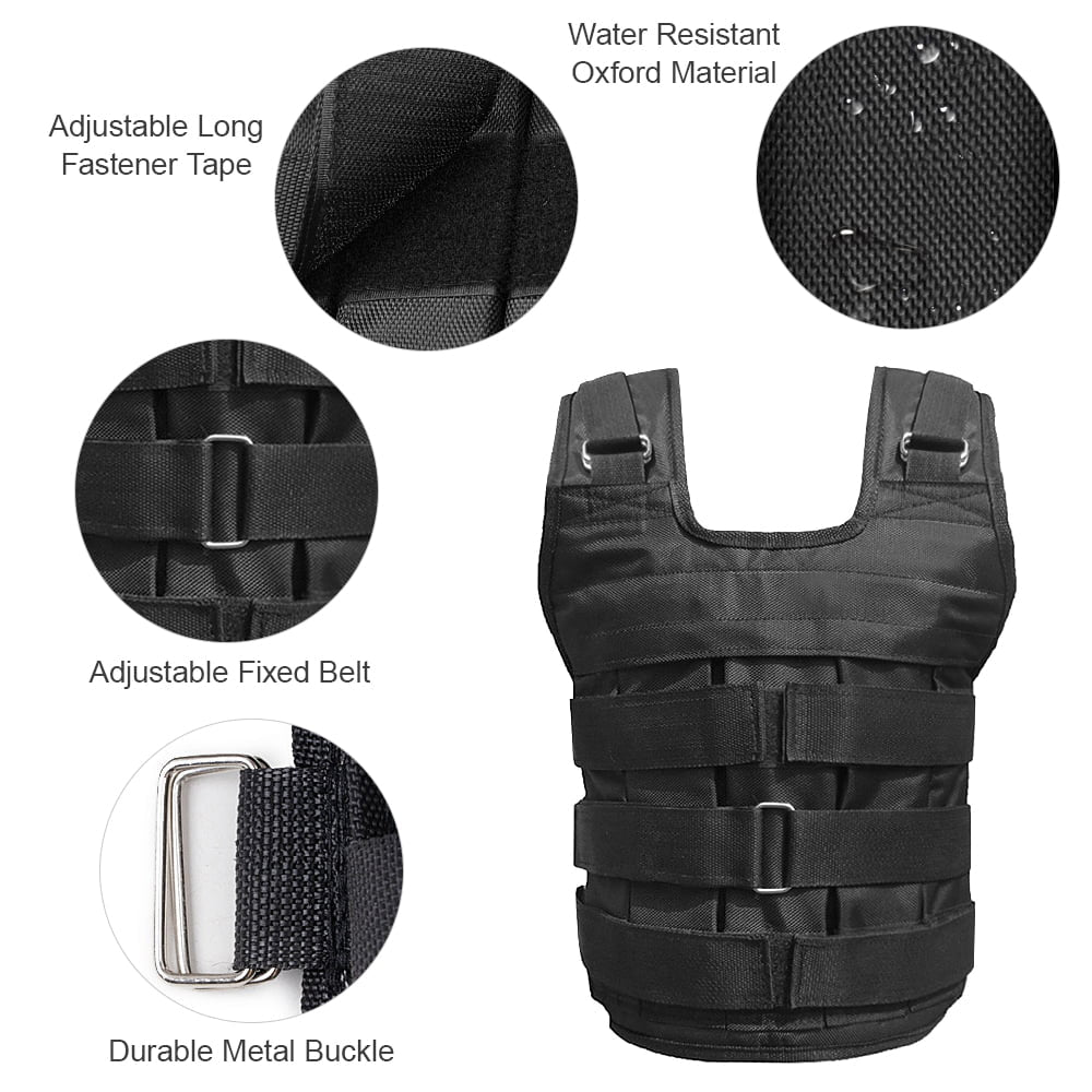 Adjustable Weighted Vest – Durable Oxford Fabric, 50Kg Max Load (Empty)