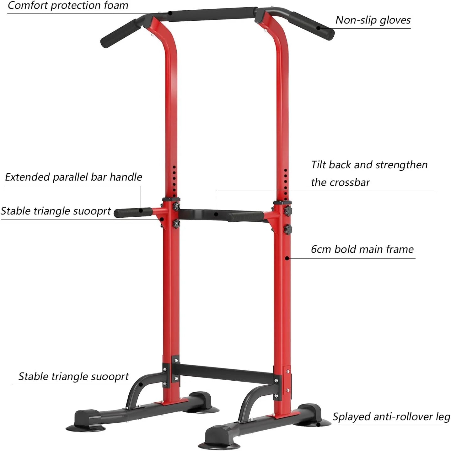 Adjustable Power Tower – Pull-Up & Dip Station for Home Gym