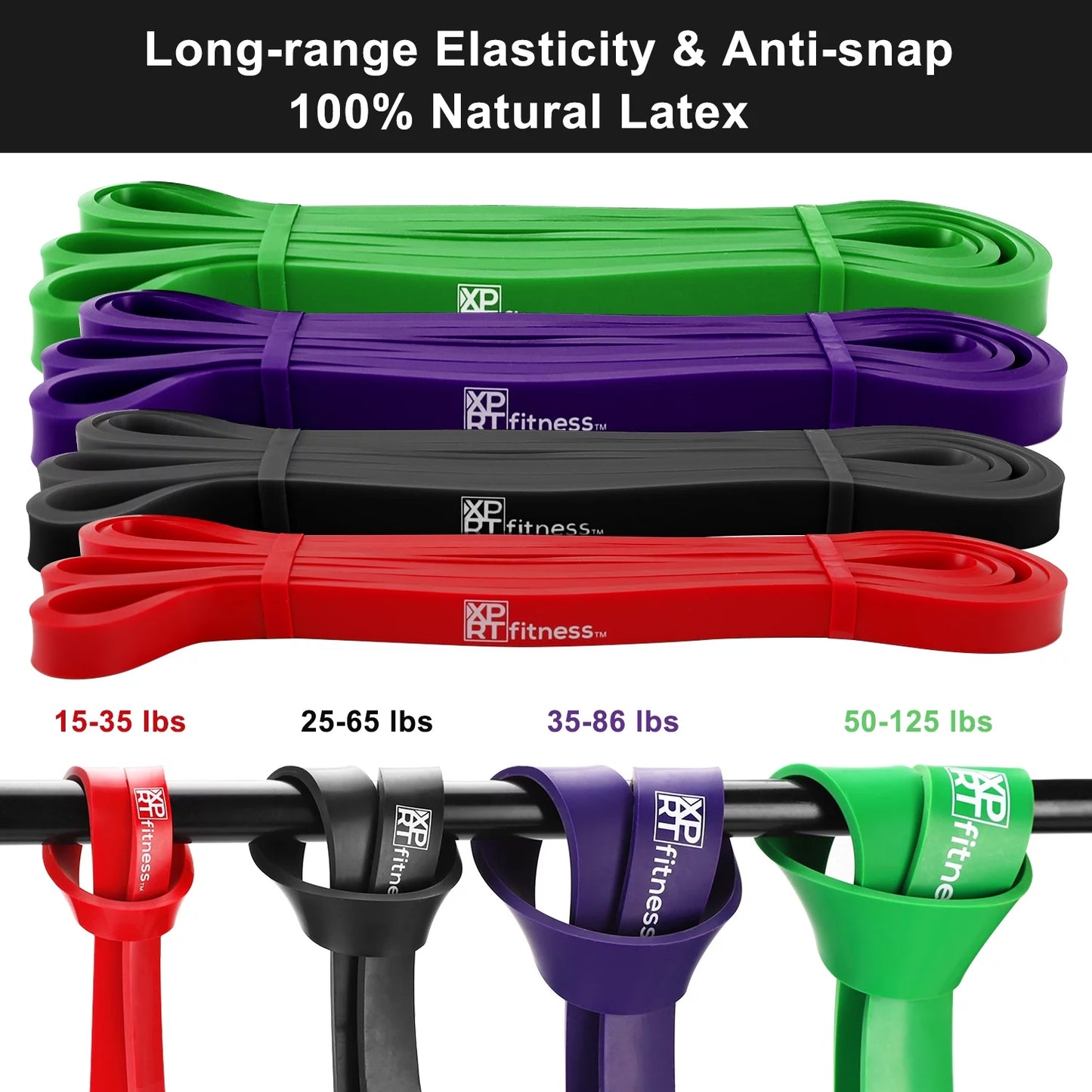 Heavy-Duty Pull-Up Resistance Band – 50-125Lbs for Stretch & Powerlifting