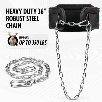 Weightlifting Dip Belt – Heavy-Duty with Chain & Neoprene Support